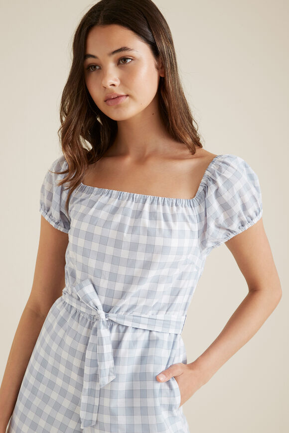 Gingham Playsuit  Arctic Blue  hi-res