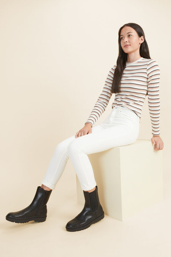 Stripe Rib Tee  Terracotta  hi-res