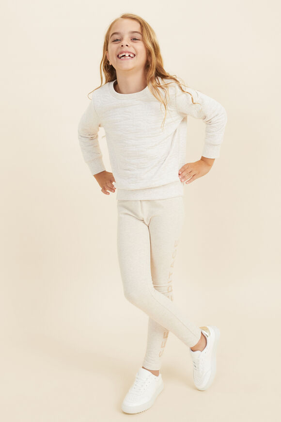 Quilted Logo Sweat  Oat Marle  hi-res