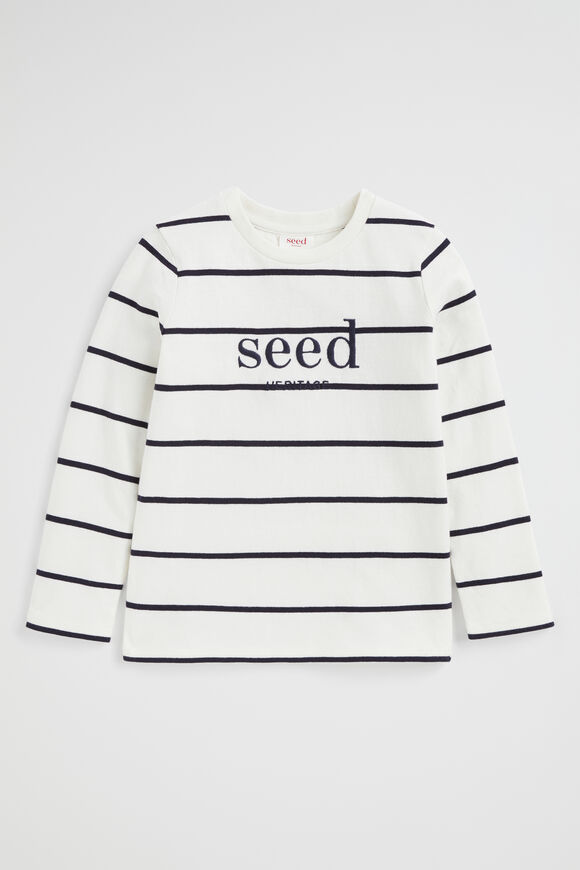 Core Logo Rugby Tee   Canvas Stripe  hi-res