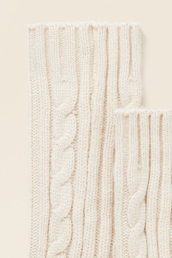 Cable Knit Bed Sock  Flax  hi-res