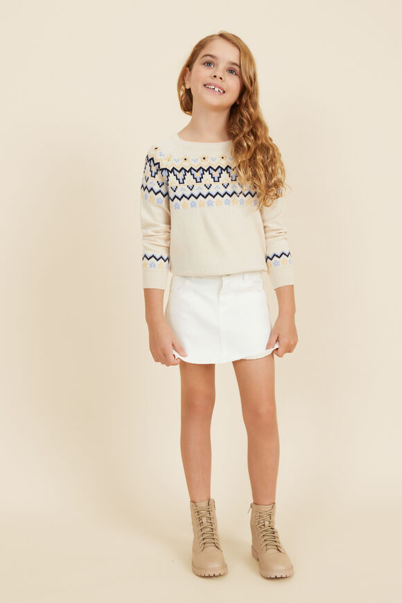 A-line Denim Skirt  Cream Wash  hi-res