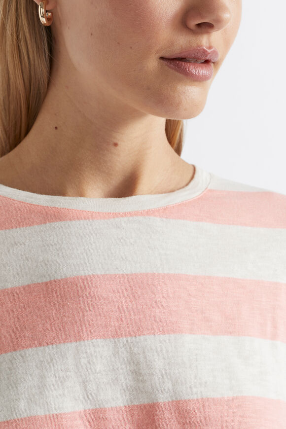 Long Sleeve Stripe Top  Pale Peony Stripe  hi-res