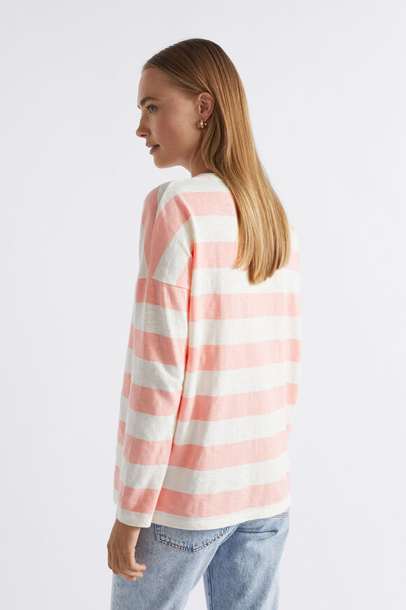 Long Sleeve Stripe Top  Pale Peony Stripe  hi-res