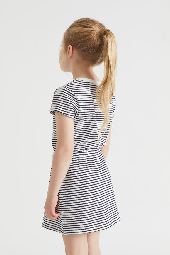 Core Pique Logo Dress  Midnight Stripe  hi-res