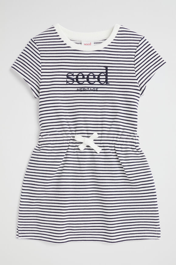 Core Pique Logo Dress  Midnight Stripe  hi-res