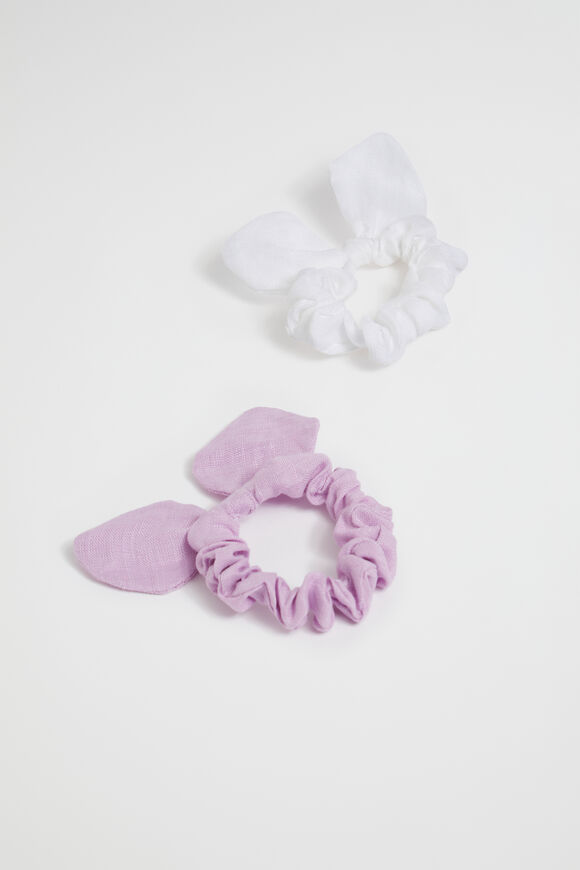 Linen Bow Scrunchies  Orchid  hi-res