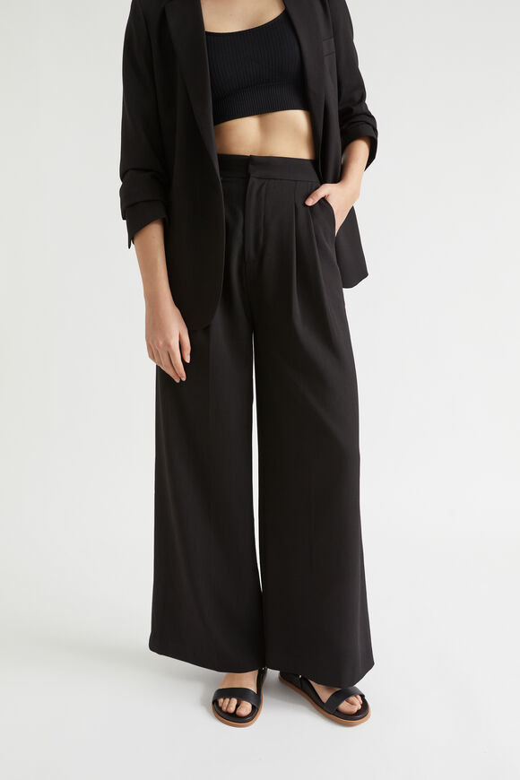 Pocket Front Wide Leg Trouser  Black  hi-res