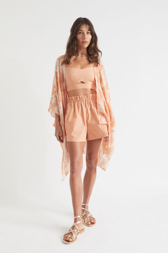 Lightweight Print Poncho  Peach Bloom  hi-res