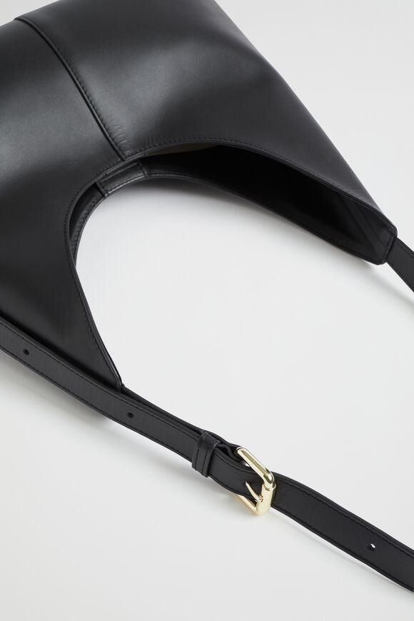 Leather Shoulder Bag  Black  hi-res