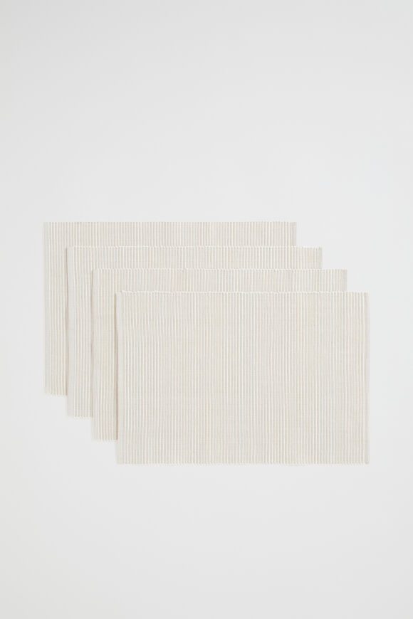 Stripe Rib Placemat Set of 4  Stone  hi-res