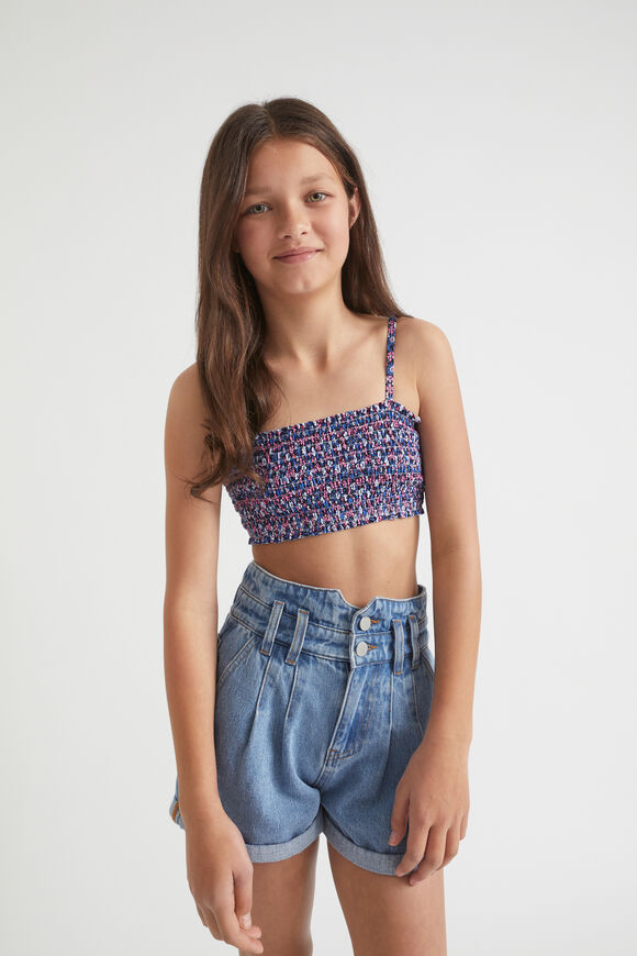 Shirred Floral Bikini  Multi  hi-res