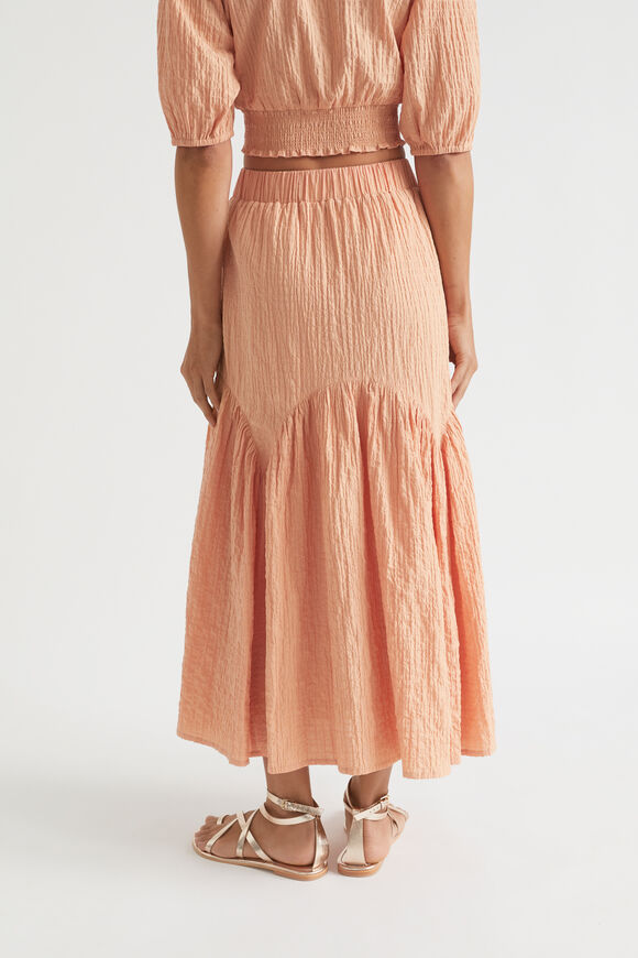 Seersucker Midi Skirt  Peach Bloom  hi-res
