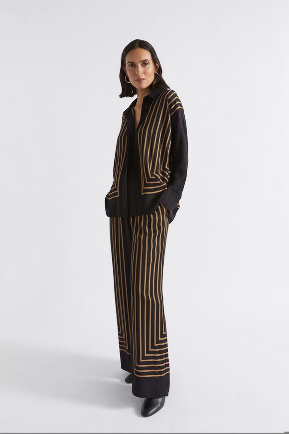 Linear Wide Leg Pant  Deep Brass Geo  hi-res