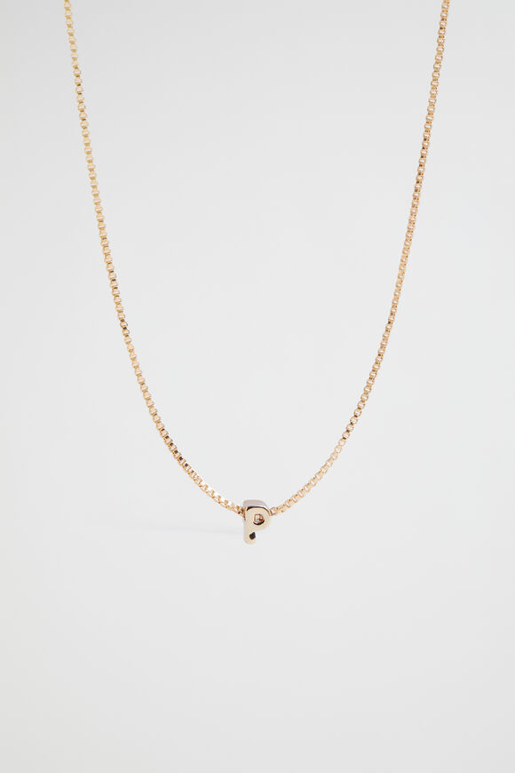 Gold Initial Necklace  P  hi-res