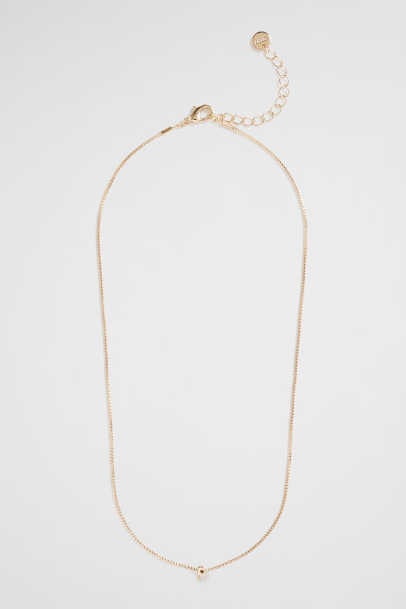 Gold Initial Necklace  P  hi-res