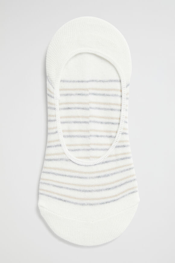 Mini Stripe No Show Sock  White Multi  hi-res