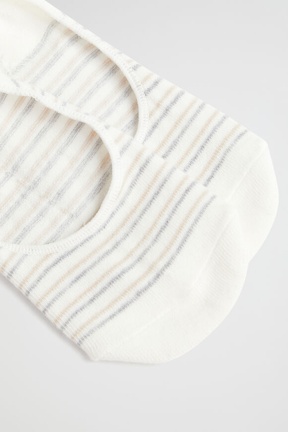 Mini Stripe No Show Sock  White Multi  hi-res