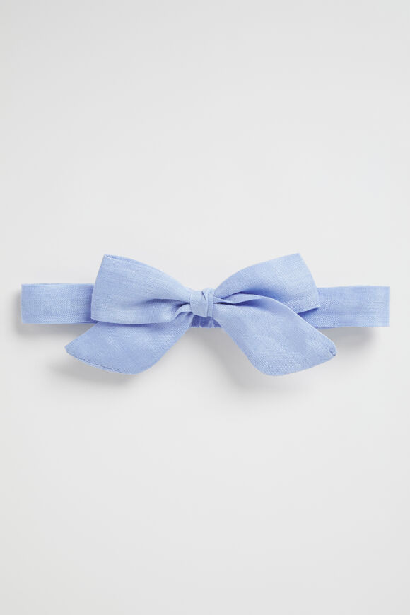Linen Bow Headband  Blue Iris  hi-res