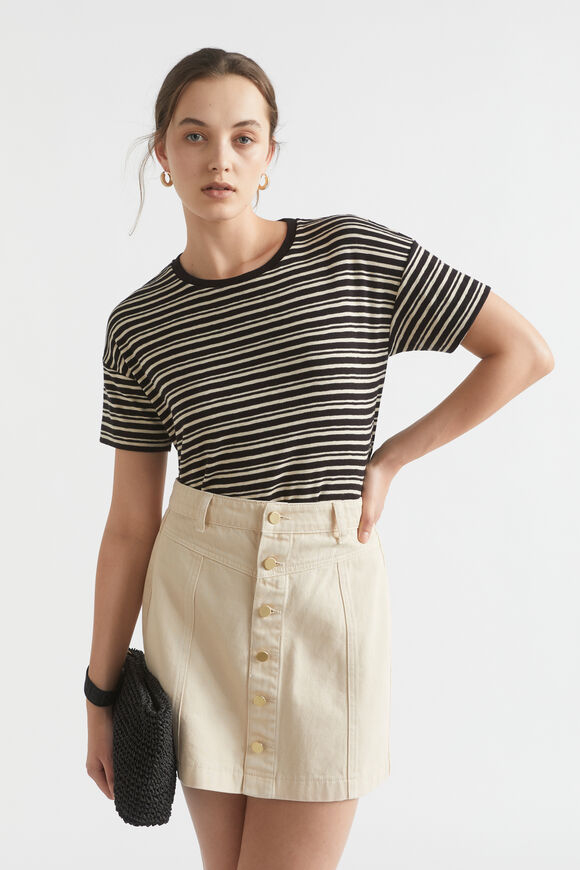 Denim Mini A Line Skirt  Magnolia  hi-res