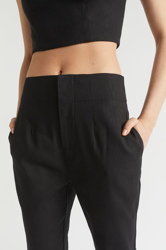 High Waist Slim Leg Trouser  Black  hi-res
