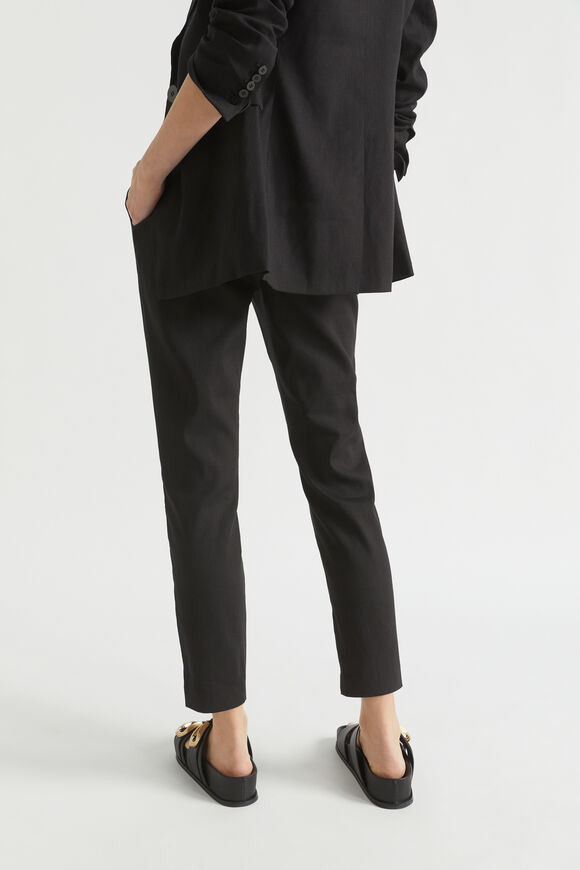 High Waist Slim Leg Trouser  Black  hi-res
