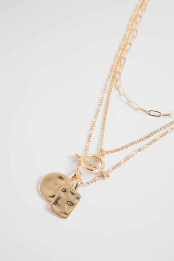 Layered Chain Necklace  Gold  hi-res