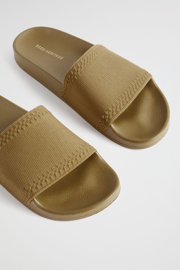 Seed Knit Pool Slide  Deep Bronze  hi-res