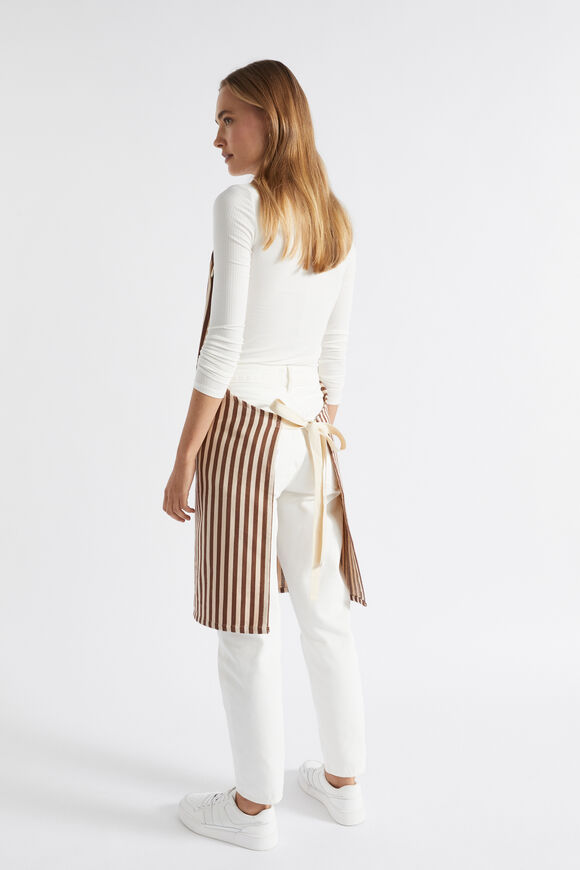 Cotton Adult Apron  Chocolate Stripe  hi-res
