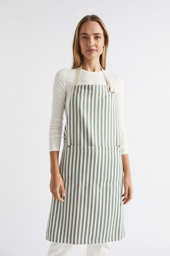 Cotton Adult Apron  Eucalypt Stripe  hi-res