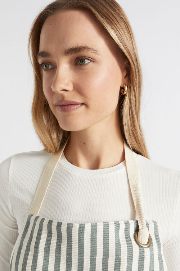 Cotton Adult Apron  Eucalypt Stripe  hi-res