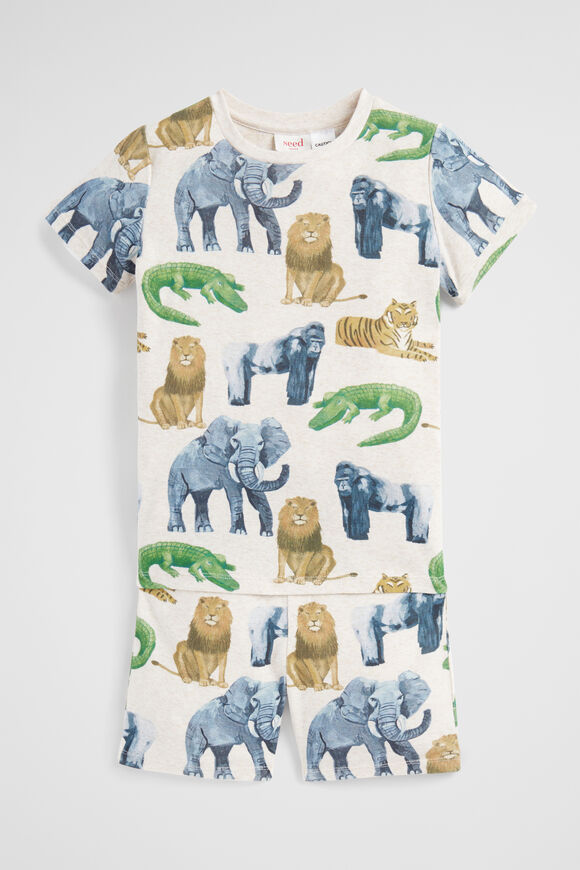 Safari Animal Pyjama  Oat Marle  hi-res