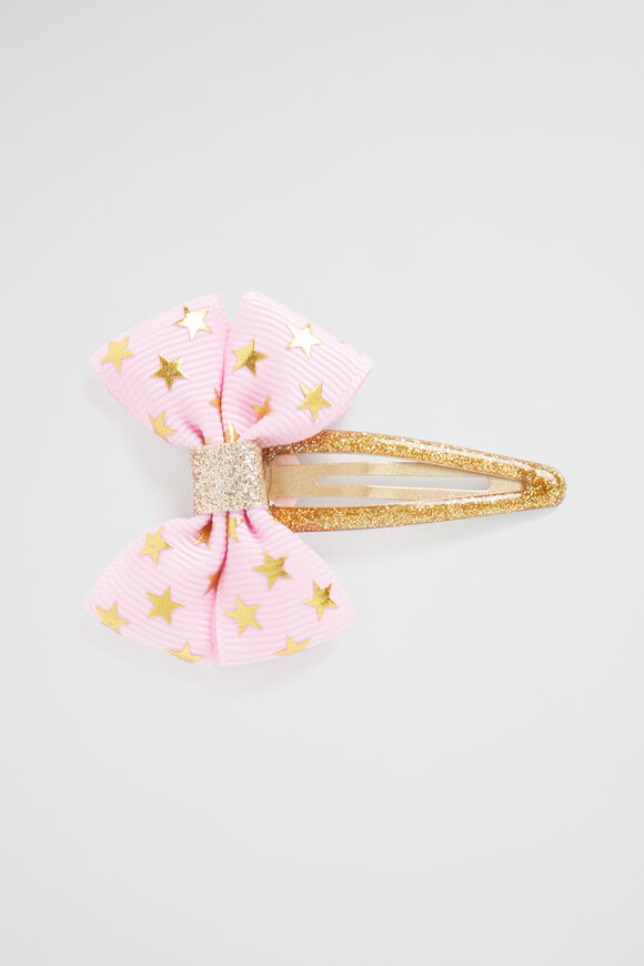 Star Foil Bow Clip  Sherbet  hi-res