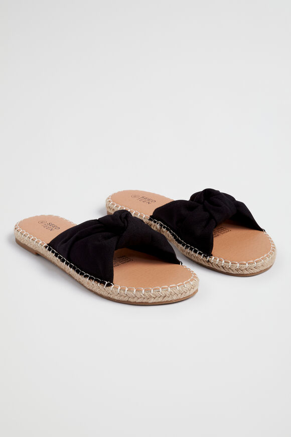 Linen Knot Slide  Black  hi-res