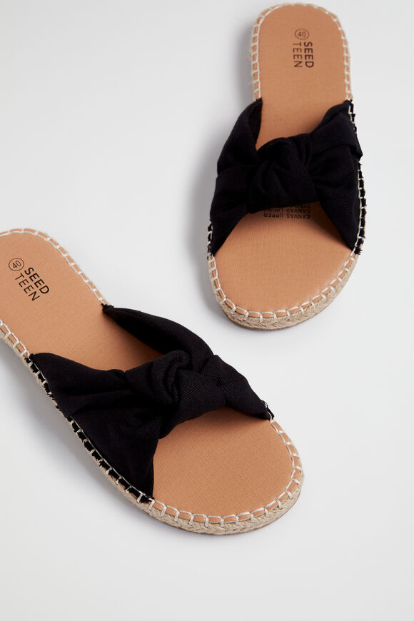 Linen Knot Slide  Black  hi-res