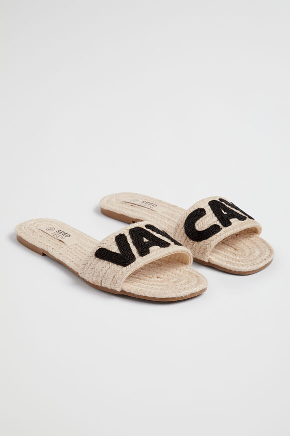 Word Espadrille Slide  Natural  hi-res