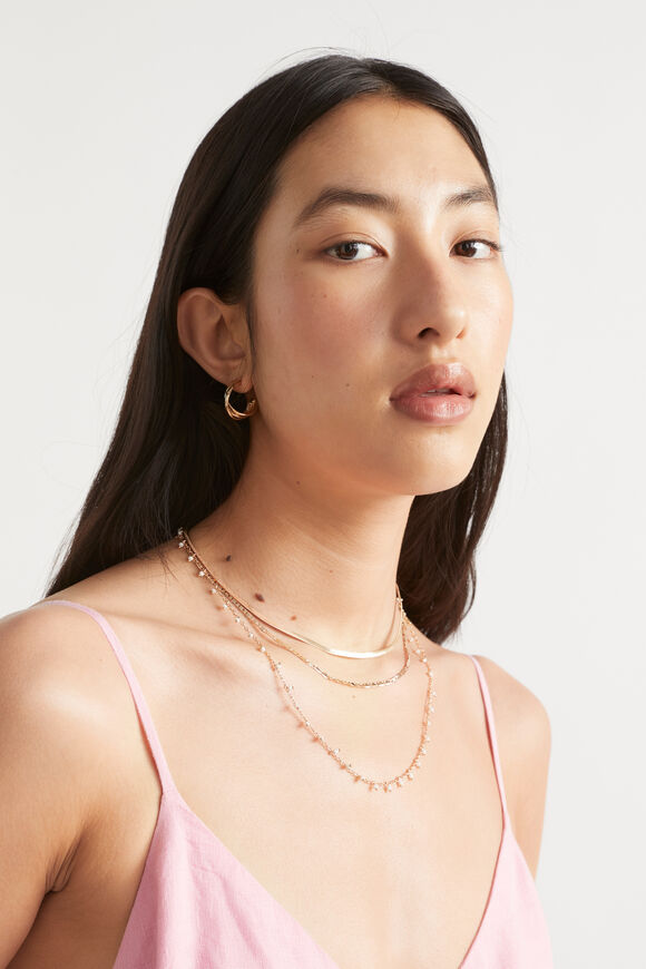 Bead Dangle Necklace  White  hi-res