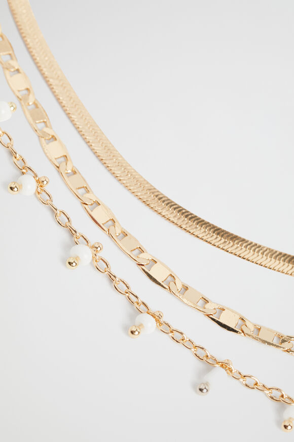 Bead Dangle Necklace  White  hi-res