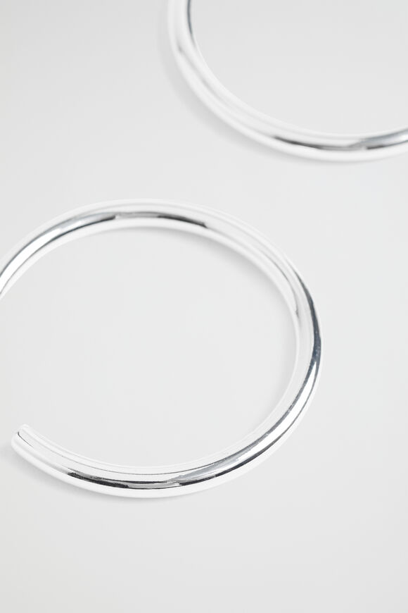 Tube Hoop Earrings  Silver  hi-res