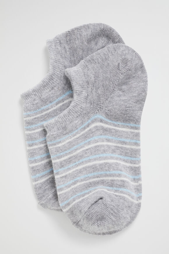 Stripe Sneaker Sock  Grey Multi  hi-res