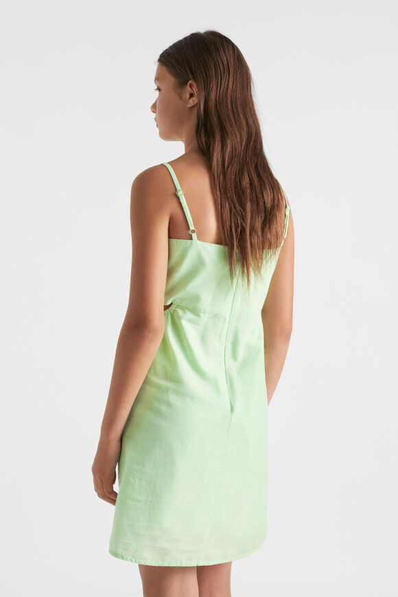 Cut-Out Tie Dress  Lime green  hi-res