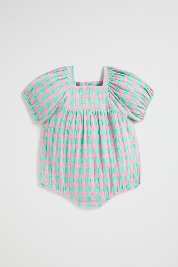 Gingham Romper  Candy Pink  hi-res