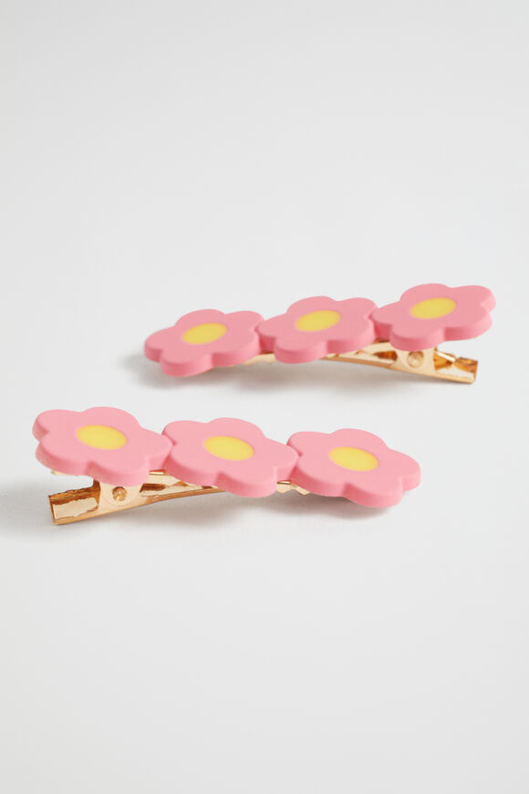 Three Daisy Clips  Candy Pink  hi-res