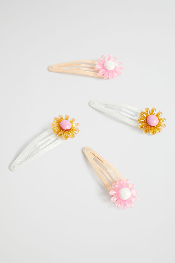Glitter Daisy Snaps 4 Pack  Multi  hi-res