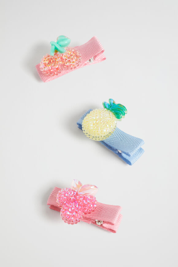 Jewel Fruit Duck Clip 3 Pack  Multi  hi-res