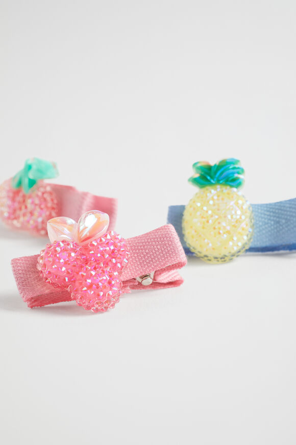 Jewel Fruit Duck Clip 3 Pack  Multi  hi-res