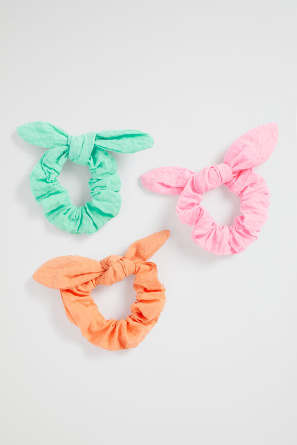 Seersucker Scrunchie Trio  Multi  hi-res