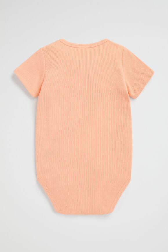 Logo Rib Bodysuit  Peachy Coral  hi-res