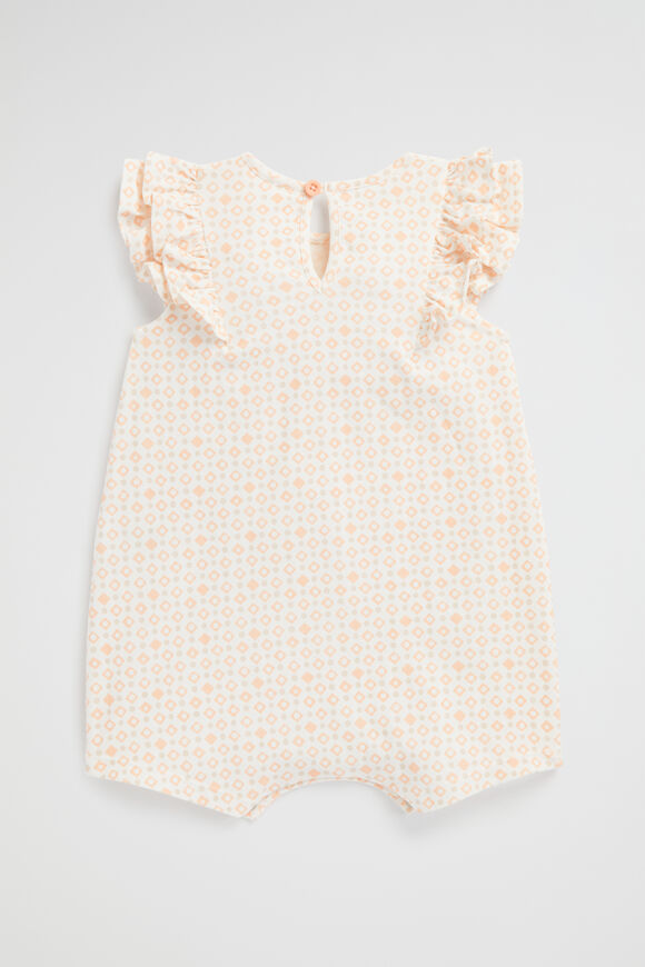 Jersey Frill Romper  Peachy Coral  hi-res