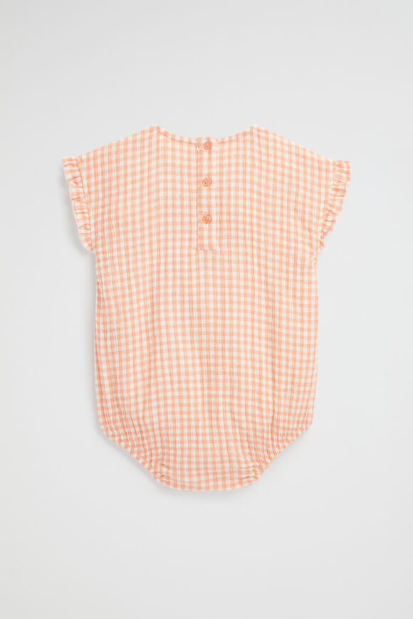 Frill Romper  Peachy Coral  hi-res
